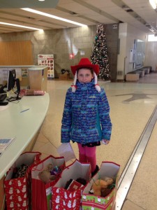 At McMaster hospital with her donation.